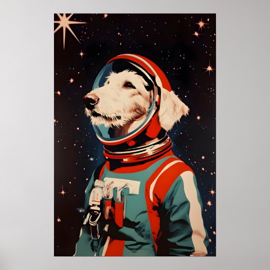 Irish Wolfhound Astronaut Poster, Irish Wolfhound ポスター (正面)
