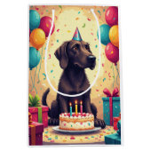 Irish Wolfhound Birthday Celebration ミディアムペーパーバッグ (正面)