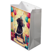 Irish Wolfhound Birthday Celebration ミディアムペーパーバッグ (裏面アングル)