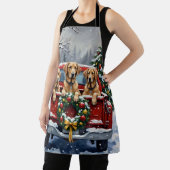 Irish Wolfhound Christmas Red Truck Holiday Gift エプロン (インサイチュ)