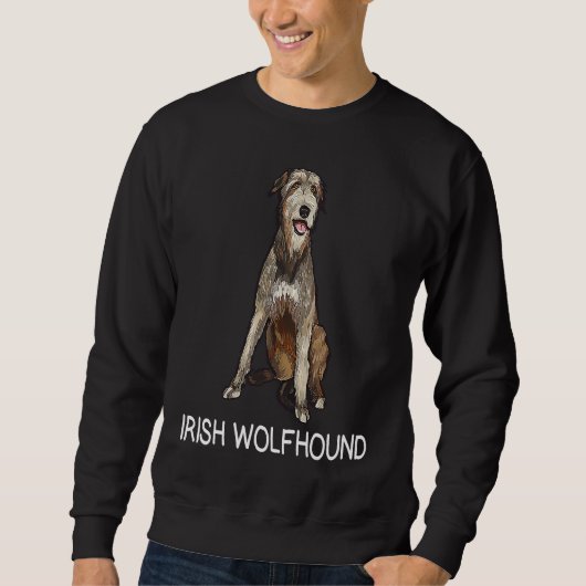 Irish Wolfhound Crazy Dog スウェットシャツ (正面)