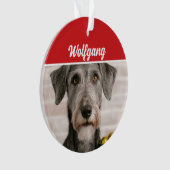 Irish Wolfhound Dog Holiday Photo Christmas オーナメント (正面)