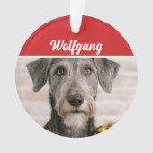 Irish Wolfhound Dog Holiday Photo Christmas オーナメント (正面)