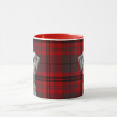 Irish Wolfhound Dog Red Plaid Christmas マグカップ (中央)