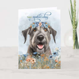 Irish Wolfhound Dog Wildflowers Mother's Day シーズンカード