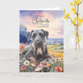 Irish Wolfhound Dog with Wildflowers Pet Sympathy カード (黄色い花)