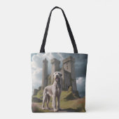Irish Wolfhound Elegant Shoulder Tote Bag トートバッグ (裏面)
