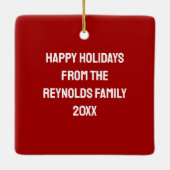 Irish Wolfhound Gazing at a Cute Snowman セラミックオーナメント (裏面)