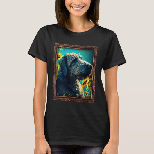 Irish Wolfhound Painting Sunflower Flower Mom Wome Tシャツ (正面)