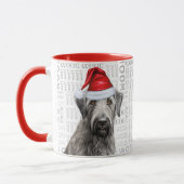 Irish Wolfhound Santa Dog Woof Background マグカップ (左)