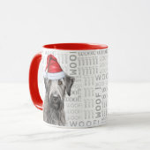 Irish Wolfhound Santa Dog Woof Background マグカップ (正面左)