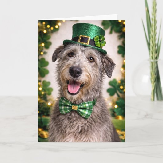 Irish Wolfhound St. Patrick’s Day Card  カード (正面)