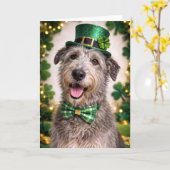 Irish Wolfhound St. Patrick’s Day Card  カード (黄色い花)
