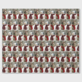 Irish Wolfhound Staring at a Snowman ラッピングペーパー (フラット)