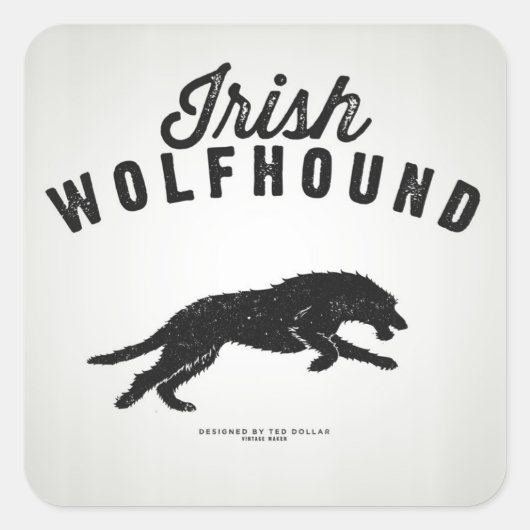 Irish Wolfhound Sticker スクエアシール (正面)