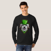 Irish Wolfhound With Green Hat Neckerchief St Patr Tシャツ (正面フル)