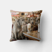 Irish Wolfhounds Sharing a Milkshake クッション (裏面)