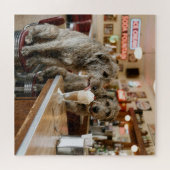 Irish Wolfhounds Sharing a Milkshake ジグソーパズル (横)
