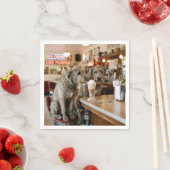 Irish Wolfhounds Sharing a Milkshake スタンダードカクテルナプキン (インサイチュ)