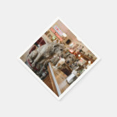 Irish Wolfhounds Sharing a Milkshake スタンダードカクテルナプキン (角)