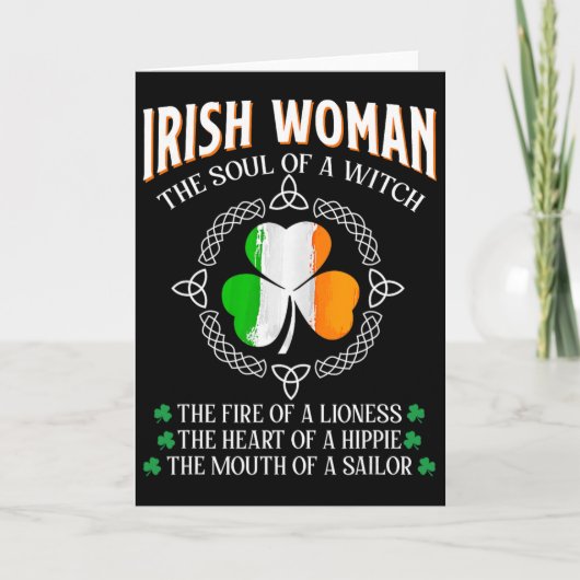 Irish Woman The Soul Of A Witch Shamrocks _1  カード (正面)