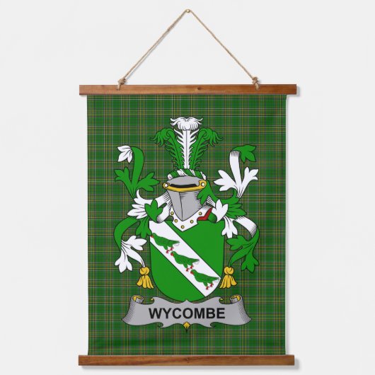 Irish Wycombe Coat of Arms Family Crest 吊り下げ型タペストリー (正面)