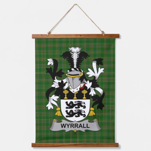 Irish Wyrrall Coat of Arms Family Crest 吊り下げ型タペストリー (正面)