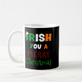 Irish You A Merry Christmas Ireland Flag Xmas Hat  コーヒーマグカップ (左)