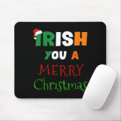 Irish You A Merry Christmas Ireland Flag Xmas Hat  マウスパッド (マウス)