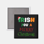 Irish You A Merry Christmas Ireland Flag Xmas Hat  マグネット (正面/裏面)