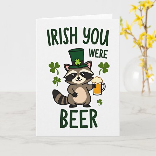Irish You Were Beer Card カード (黄色い花)