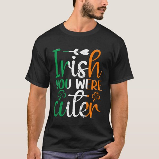 Irish You Were Cuter St Patricks Day Irish Flag Ir Tシャツ (正面)