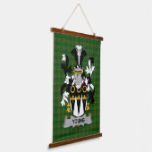 Irish Young Coat of Arms Family Crest 吊り下げ型タペストリー (傾斜あり)