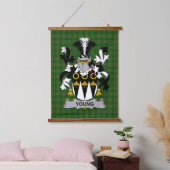 Irish Young Coat of Arms Family Crest 吊り下げ型タペストリー (寝室)