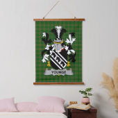 Irish Younge Coat of Arms Family Crest 吊り下げ型タペストリー (寝室)