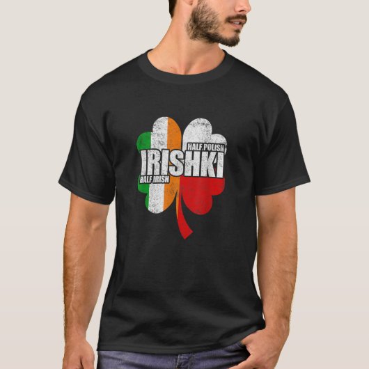 IrishkiハーフアイリッシュハーフポーランドアイリスキSt patricks Tシャツ (正面)