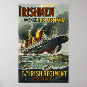 Irishmen Avenge the Lusitaniaヴィンテージ採用 ポスター