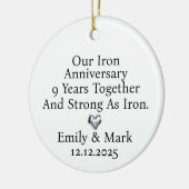 Iron Anniversary Ornament, Iron 9th Anniversary セラミックオーナメント (左)