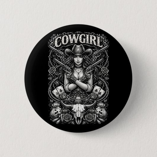 Iron Cowgirl 缶バッジ (正面)