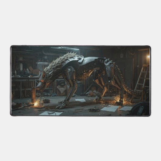 Iron Fang – Cyber Beast Gaming Mousepad デスクマット (正面)