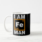 Iron (fe) Man Funny Periodic Elemen Gift コーヒーマグカップ (左)