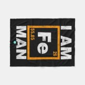 Iron (fe) Man Funny Periodic Elemen Gift  フリースブランケット (正面(横))