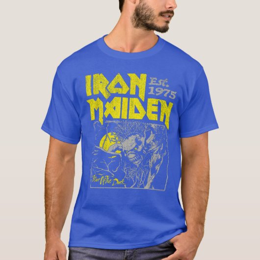Iron Maiden Fear of The Dark Yellow Text Tシャツ (正面)