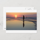 Iron Men at Sunset, Crosby, Liverpool UK ポストカード (正面/裏面)