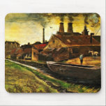 Iron Mill in The Hague by Vincent van Gogh マウスパッド<br><div class="desc">Iron Mill in The Hague by Vincent van Gogh is a vintage fine art post impressionism architectural painting featuring the iron factories in The Hague, Netherlands. Smoke is coming from the stacks and polluting the environment. There is a boat in the canal with workers nearby. About the artist: Vincent Willem...</div>