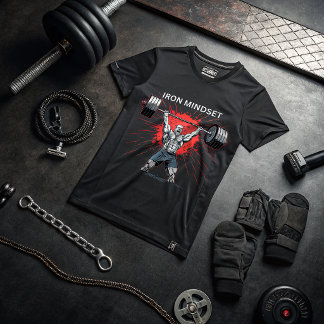 Iron Mindset Gym T-Shirt – Motivational Workout  Tシャツ