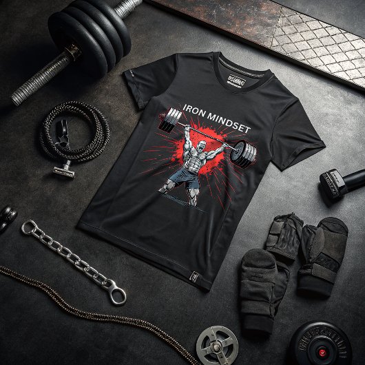 Iron Mindset Gym T-Shirt – Motivational Workout  Tシャツ