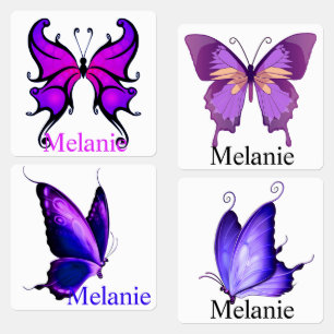 Iron on Butterfly Clothing Labels追加Name Girl's ラベル