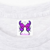 Iron on Butterfly Clothing Labels追加Name Girl's ラベル (貼付)