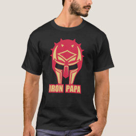 iron papa casque armure ironpapa cask medieval tシャツ